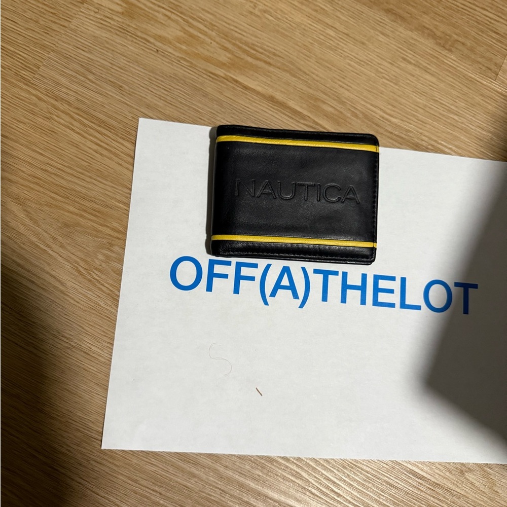 Nautica Black and Yellow Men's Wallet